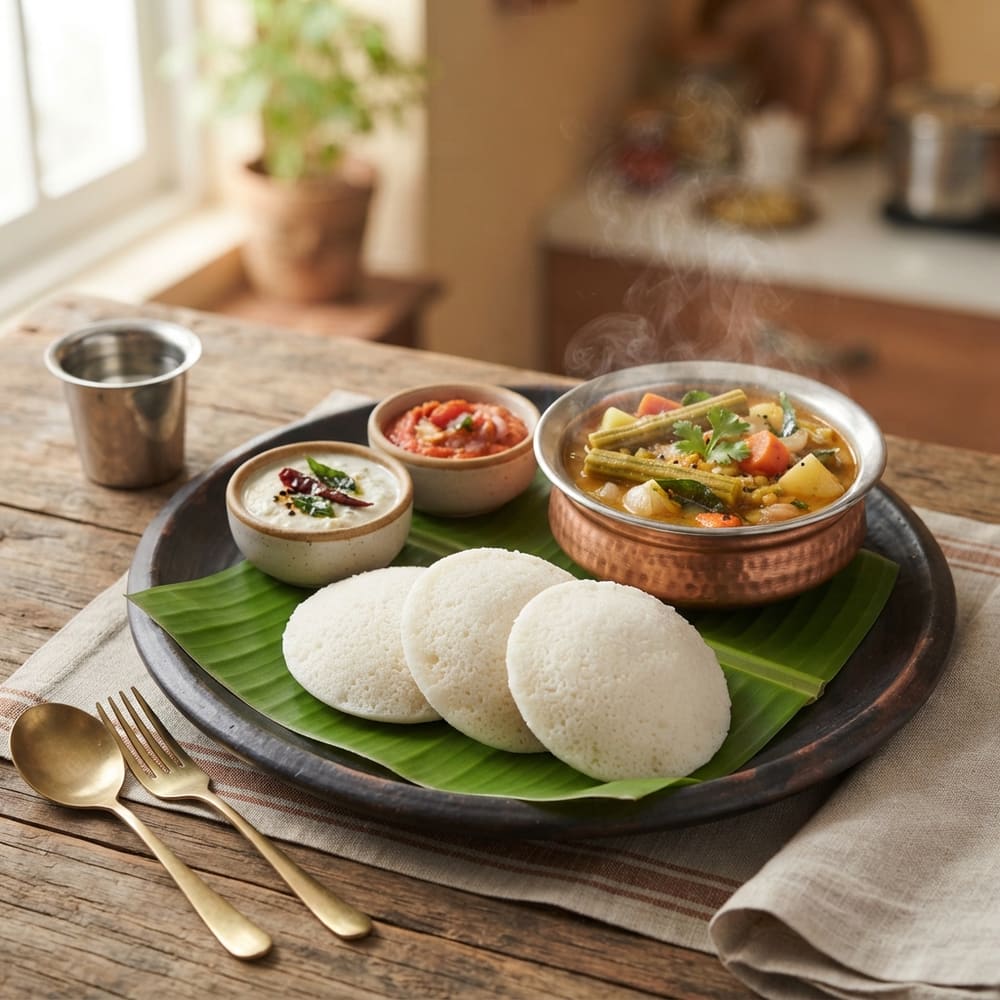 Meal Madrasi Idli Sambhar with Chuney