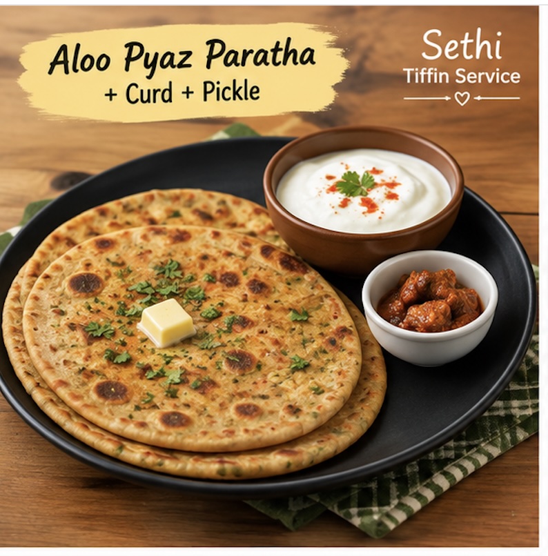 🤩Punjabi Aloo pyaa Paratha Meal