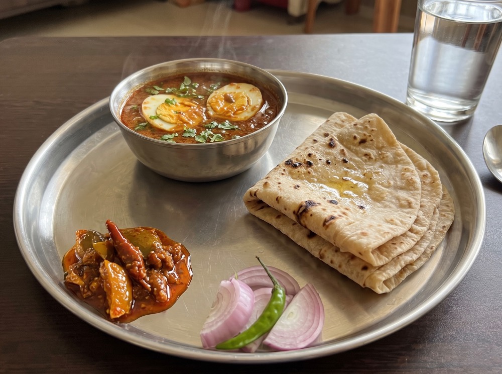 Masala Egg Curry with Roti (6)