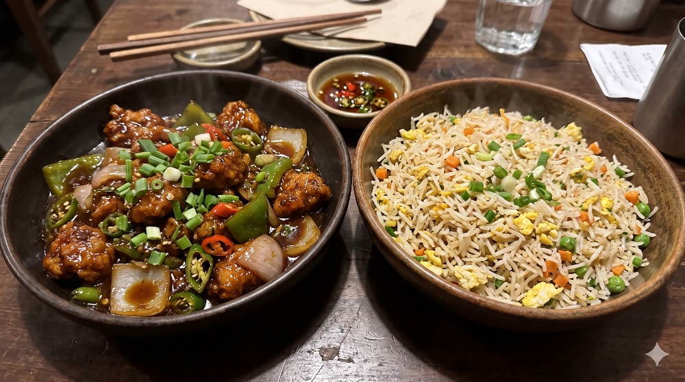 Chicken chilly and fried rice combo