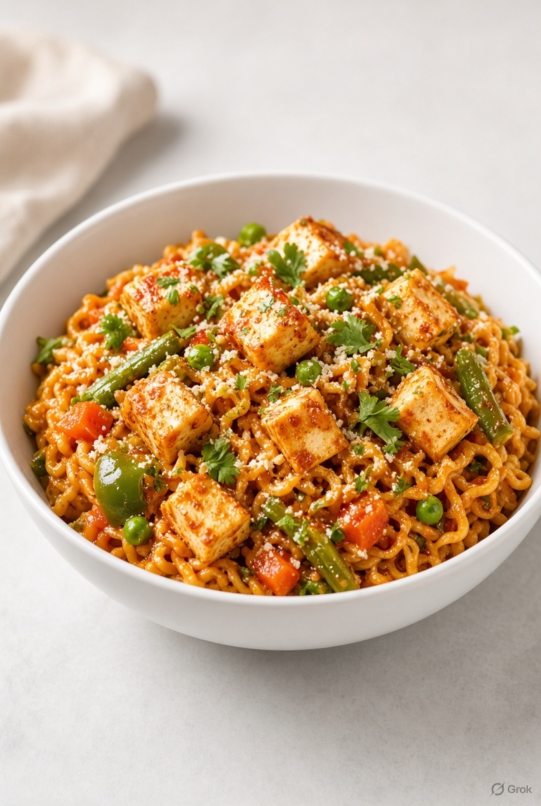 Paneer masala Maggie with veggies