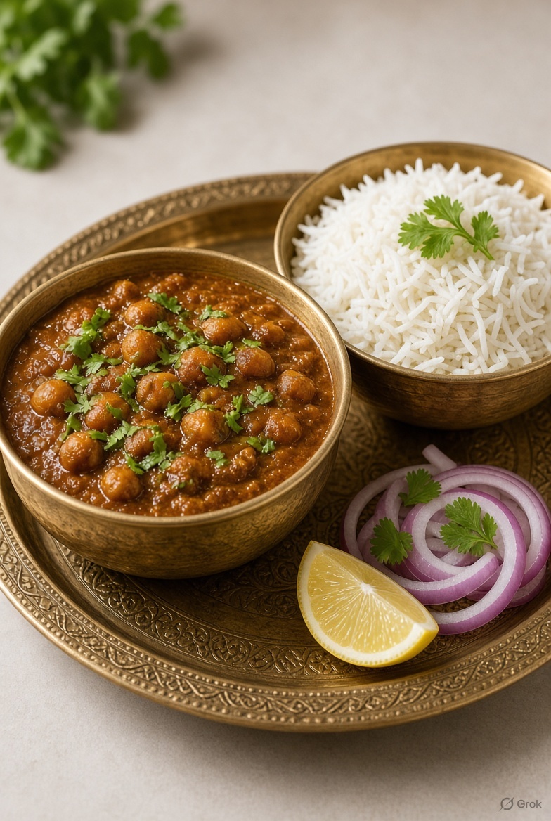 Chhole chawal bowl