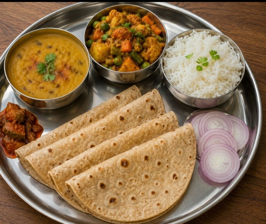 veg thali with salad