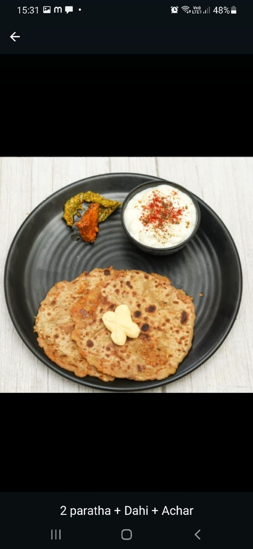 Gobhi Parantha Plate