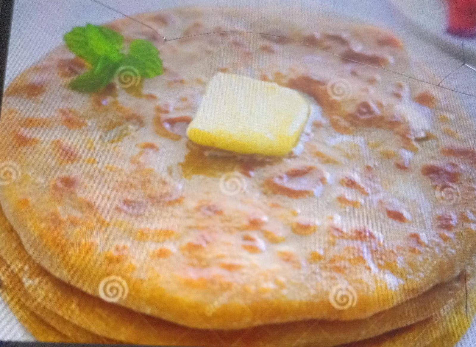 2 Aloo paratha with pickle and green chutney