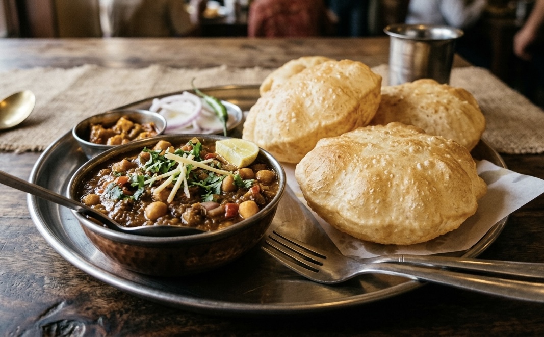 Chole puri bowl