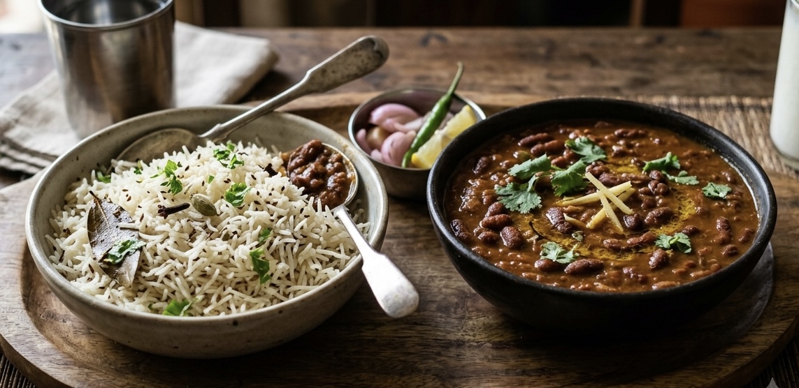 Jeera Rice, Rajma Bowl