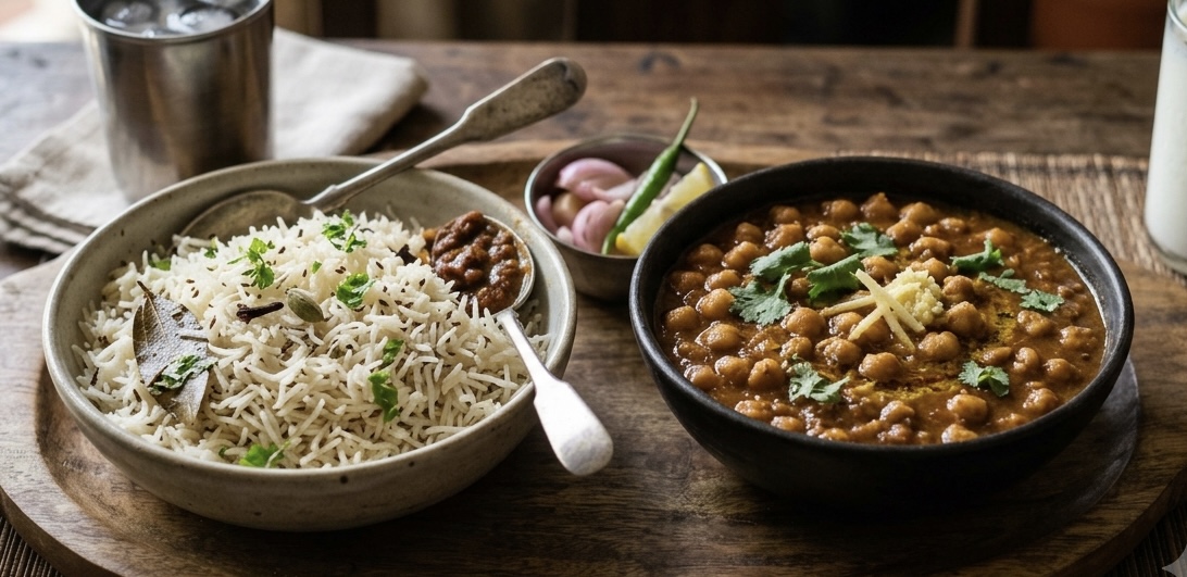 Jeera Rice Chole Bowl