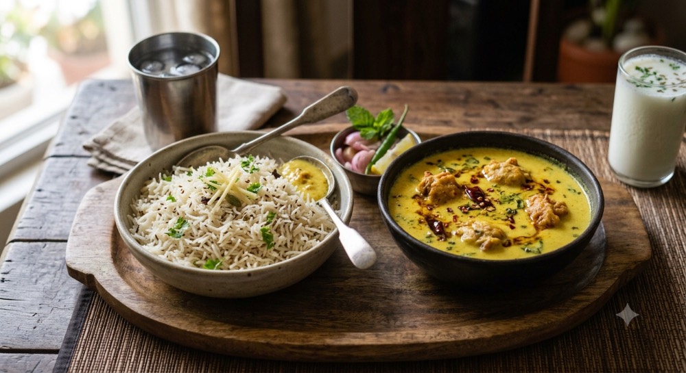 Jeera Rice Kadhi bowl