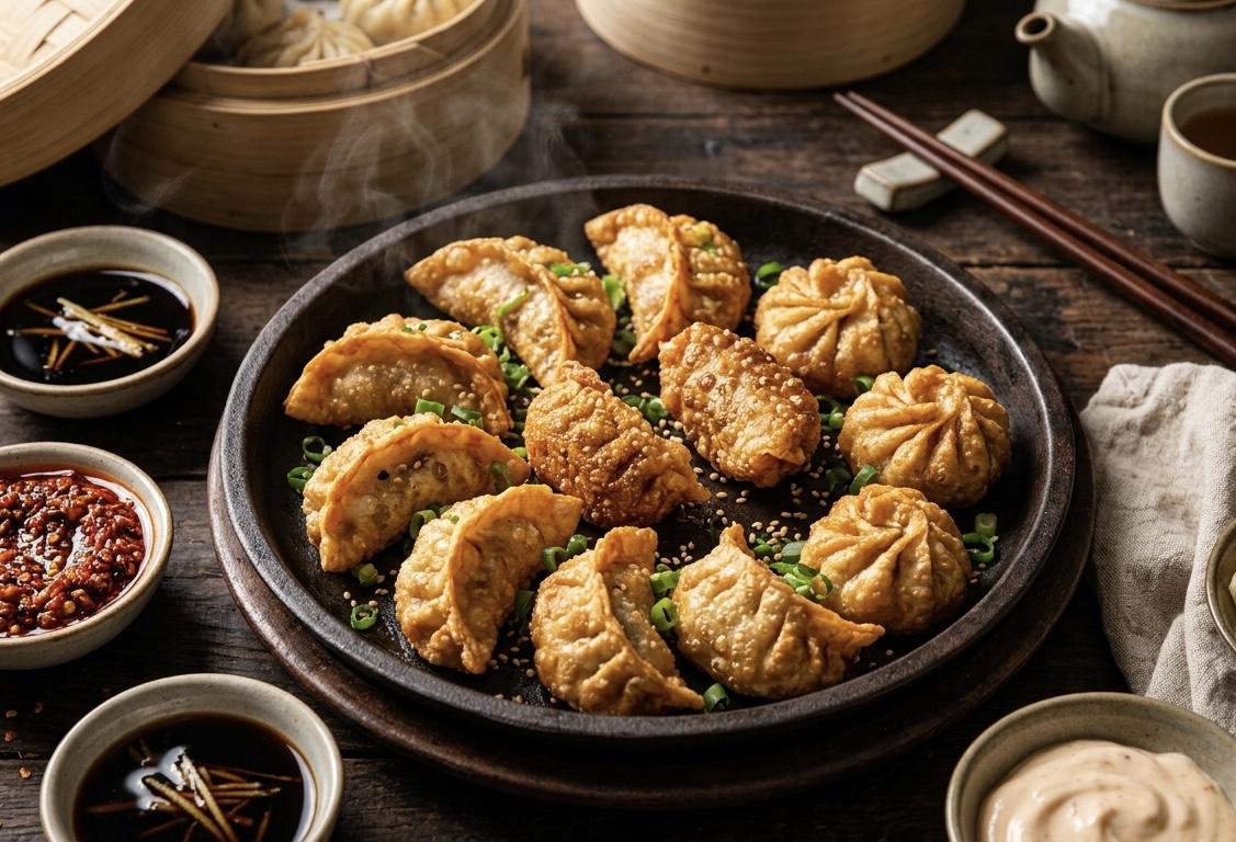 Premium fried veg momo plate