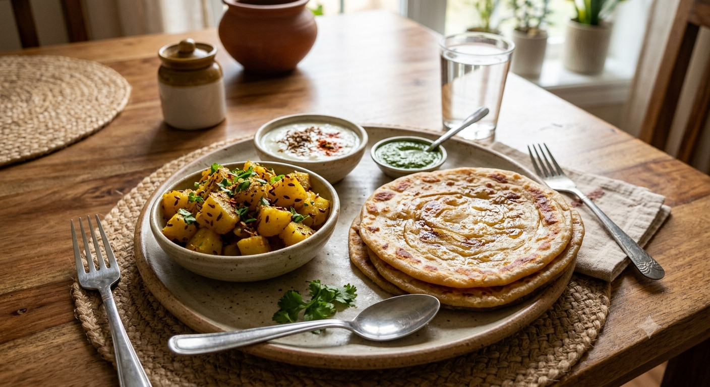 Aloo Jeera With 2 Plain Paratha