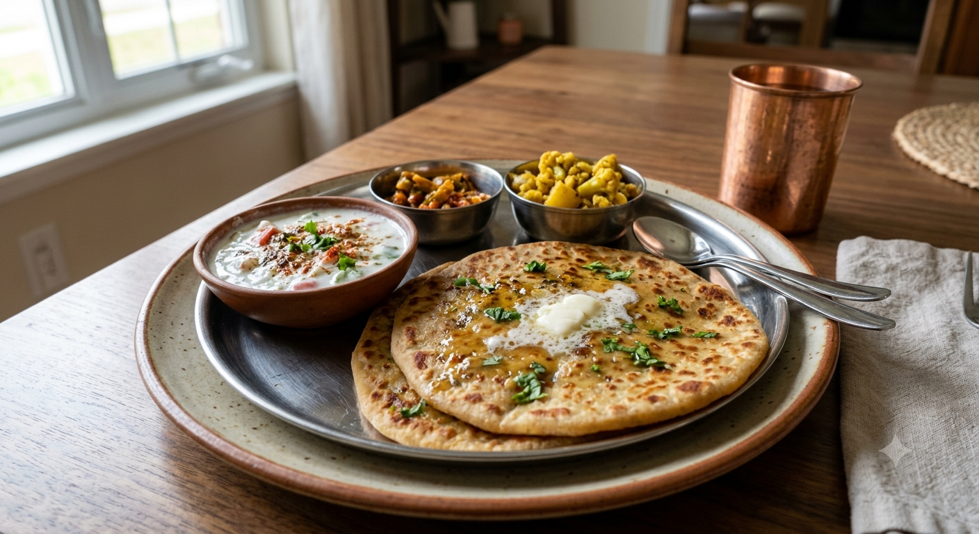 2 Aloo Paratha with Raita